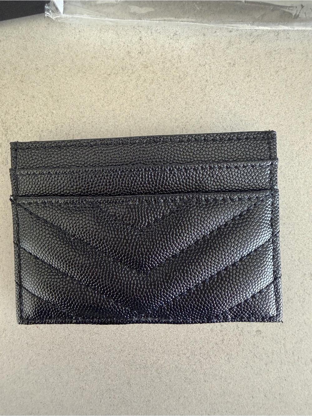 Black Quilted Cardholder with Gold Logo - Picture 2 of 5